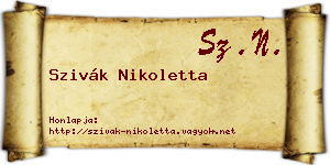 Szivák Nikoletta névjegykártya