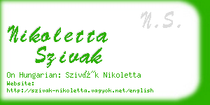 nikoletta szivak business card